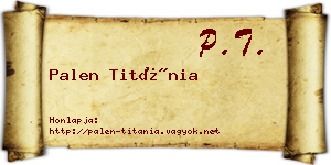 Palen Titánia névjegykártya